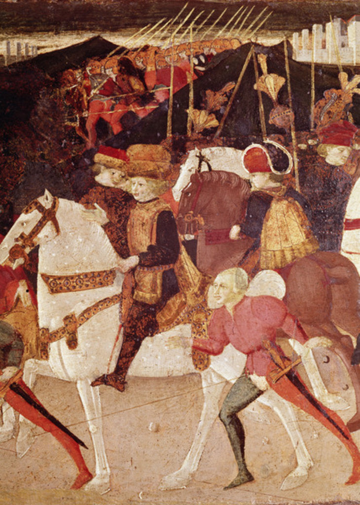 Detail of The Story of Alatiel: Alatiel on horseback by Master of the Jarves Chest