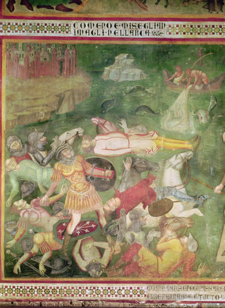 Detail of Crossing the Red Sea by also Manfredi de Battilori Bartolo di Fredi