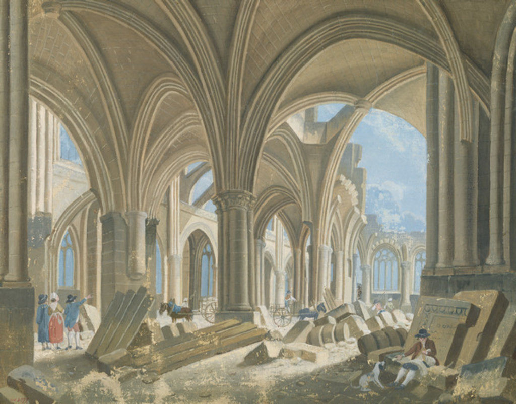 Detail of Demolition of the Church of Saint-Jean-en-Greve, c.1800 by Pierre Antoine Demachy