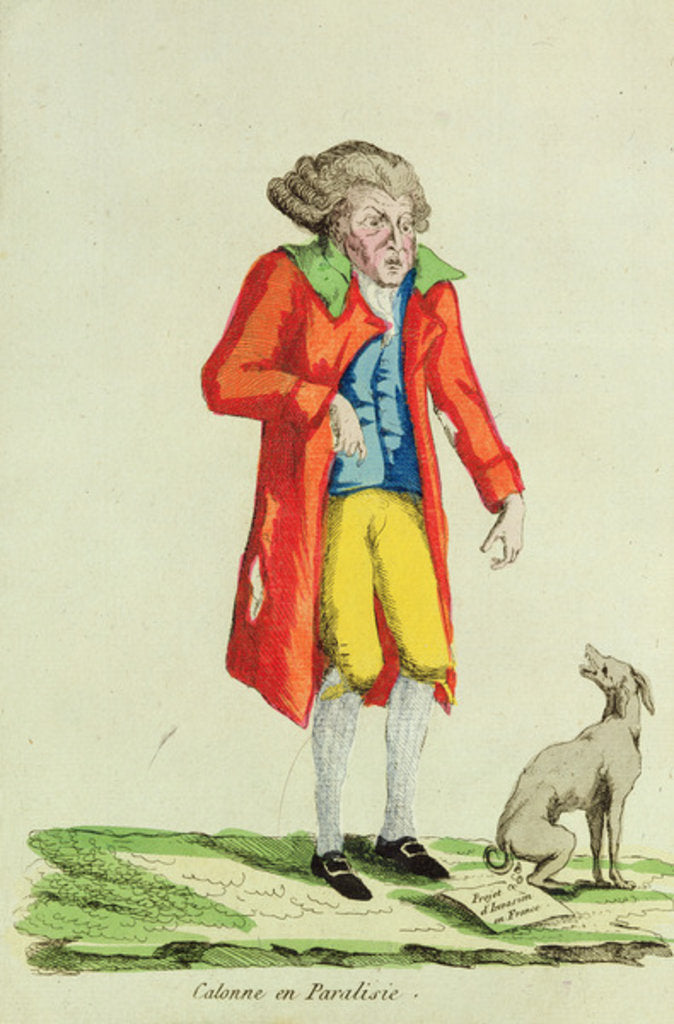 Detail of Caricature of Calonne paralysed by French School