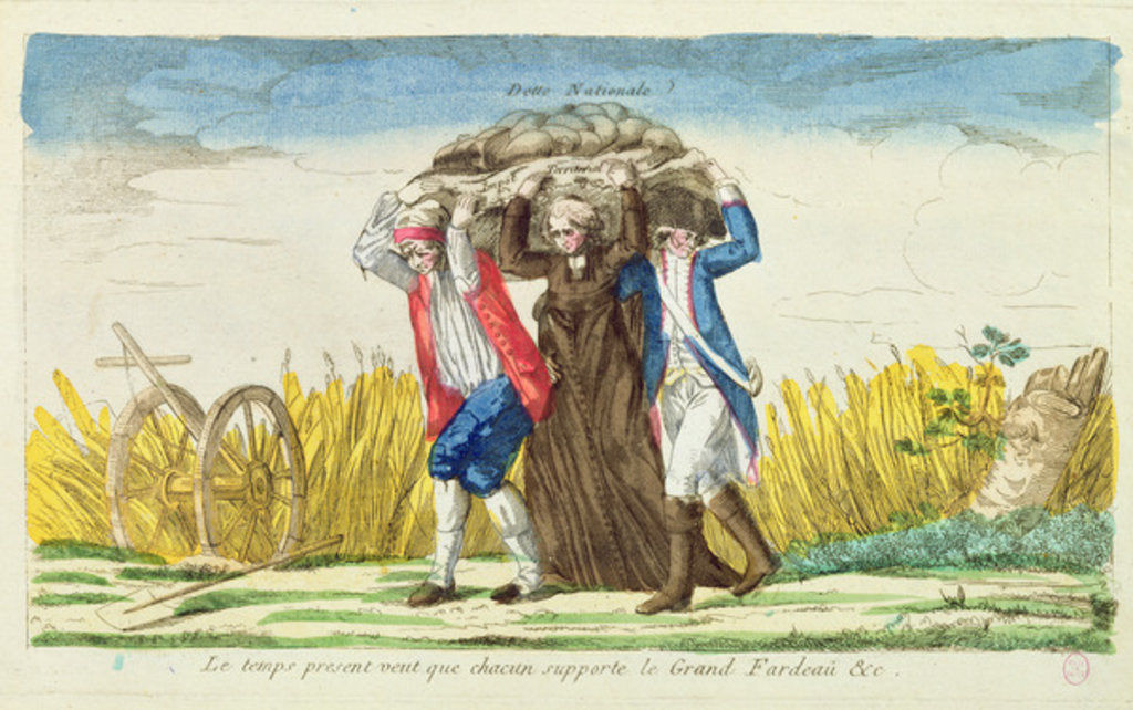 Detail of Present times demand that everyone bears the Great Burden by French School