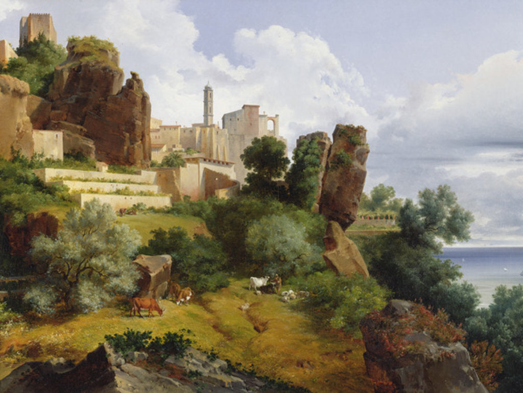 Detail of Roquebrune Landscape by Lancelot Theodore Turpin de Crisse