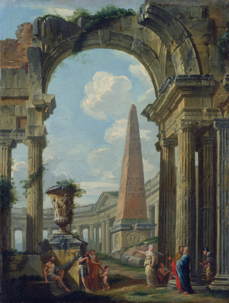Detail of Ruins by Giovanni Paolo Pannini or Panini