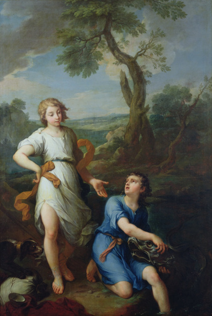 Detail of Capture of the fish in the River Tigris by the young Tobias, 1733 by Pierre Parrocel