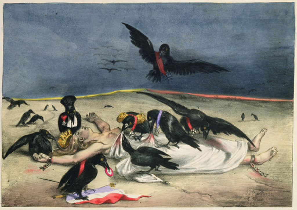 Detail of France delivered to crows of all kinds by Grandville