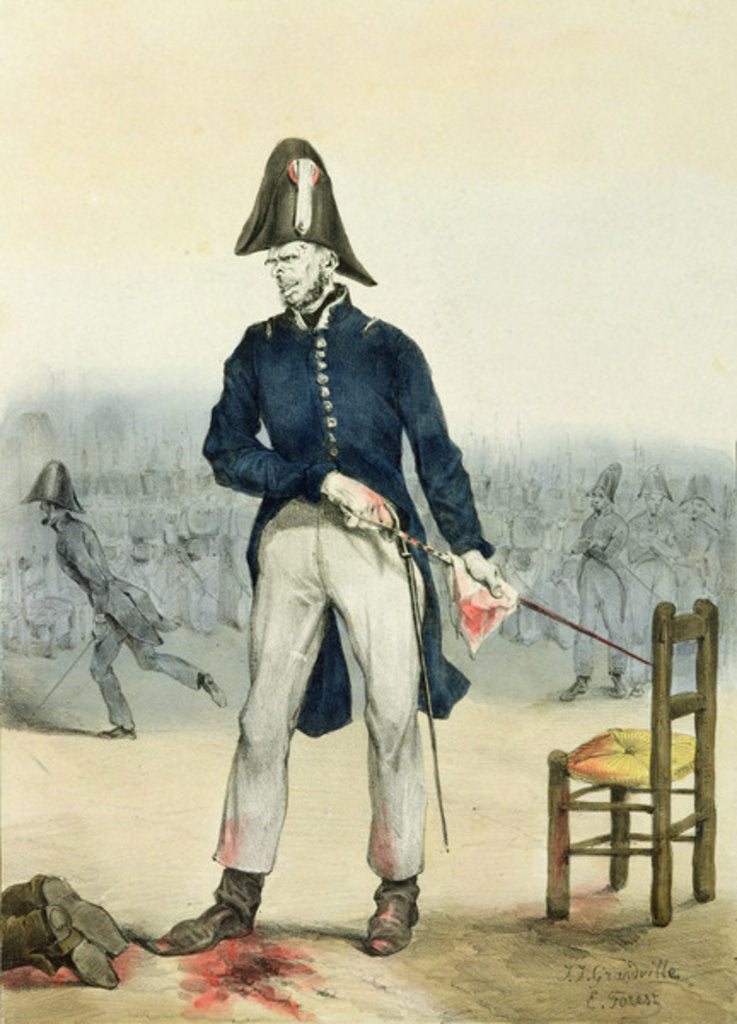 Detail of The Public Order also reigns in Paris, 1831 by Grandville
