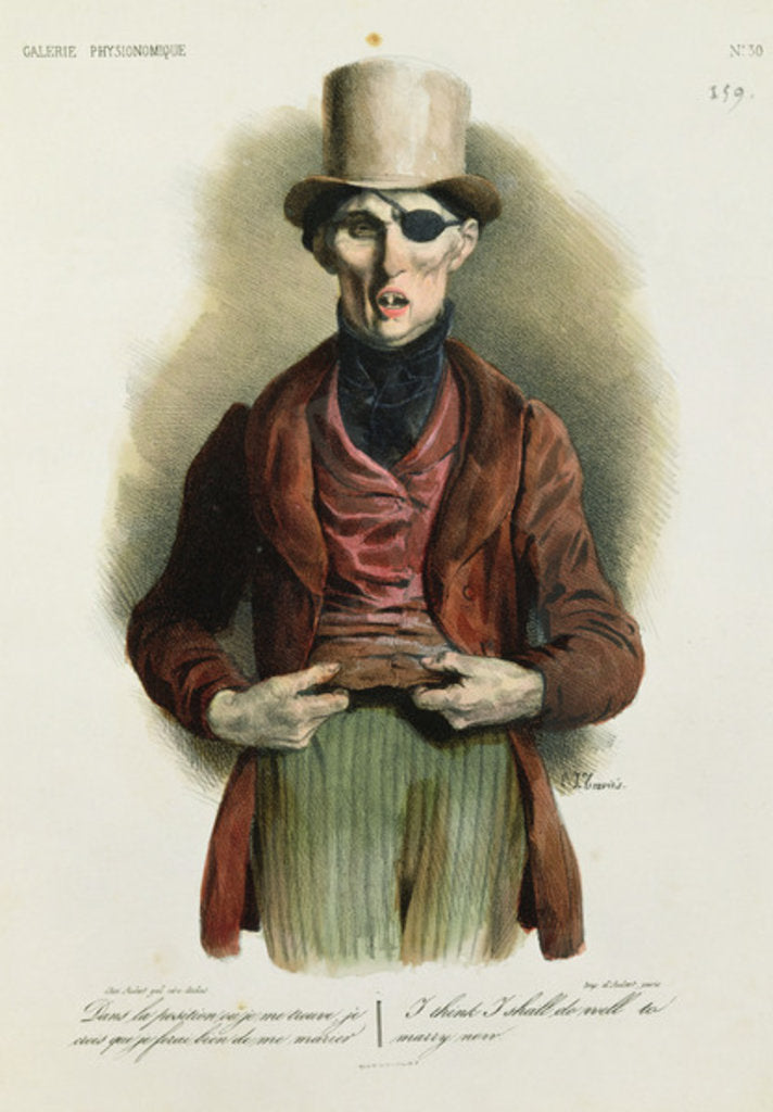 Detail of I think I shall do well to marry now, no.30 from 'Galerie Physionomique' by Charles Joseph Travies de Villiers