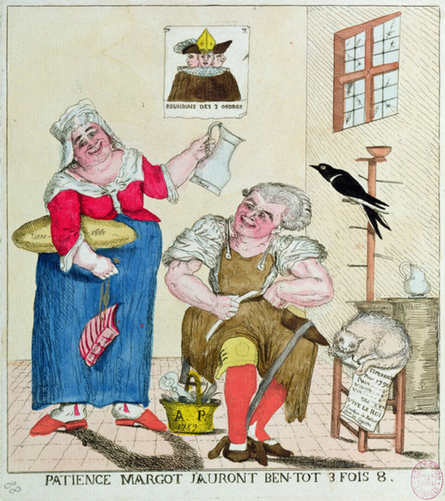 Detail of Patience Margot, it will soon be 3 times as much, 1789 by French School