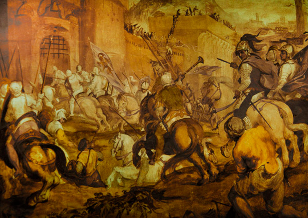 Detail of Conquest of a Turkish town by the Venetians by Antonio Vassilacchi