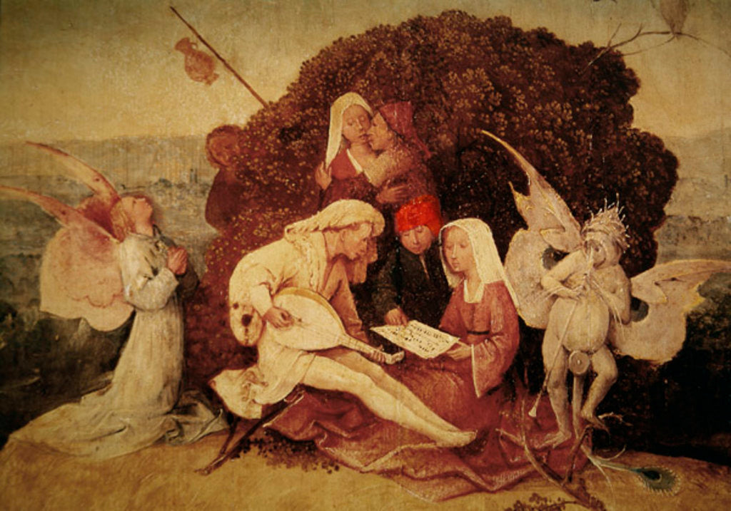 Detail of The musicians on top of the wagon by Hieronymus Bosch