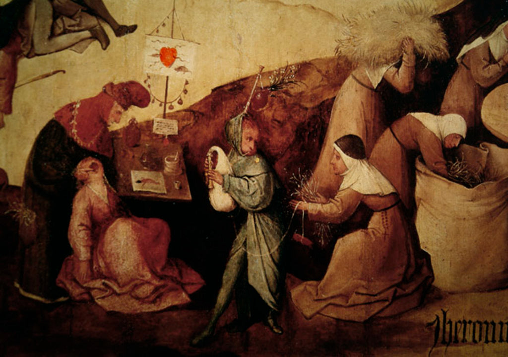 Detail of The tooth puller, the bagpipe player and the wood collectors by Hieronymus Bosch