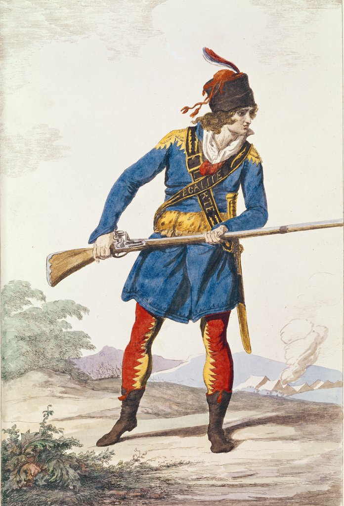 Detail of Military Dress, engraved by Vivant Dominique Denon by Jacques Louis (after) David
