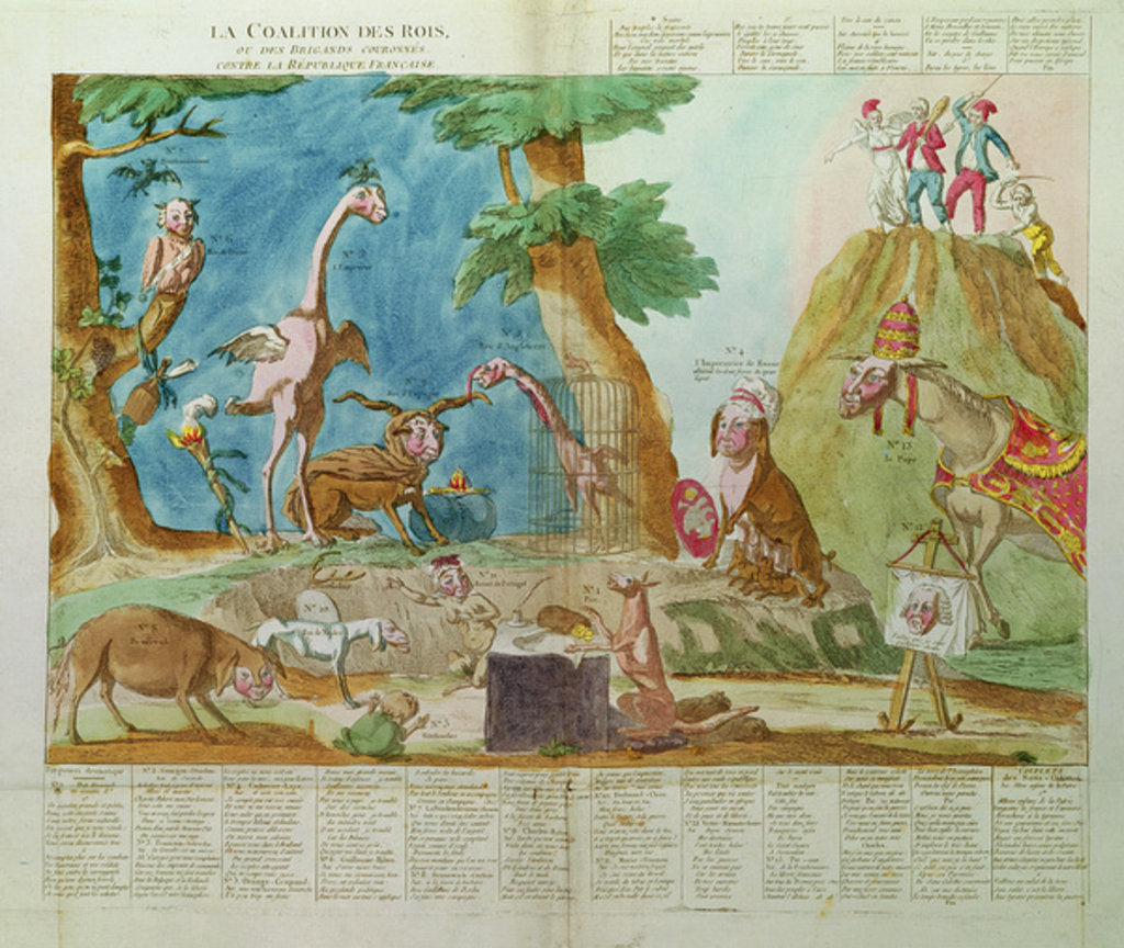 Detail of Caricature of the Coalition of Kings or the Crowned Brigands against the French Republic by French School