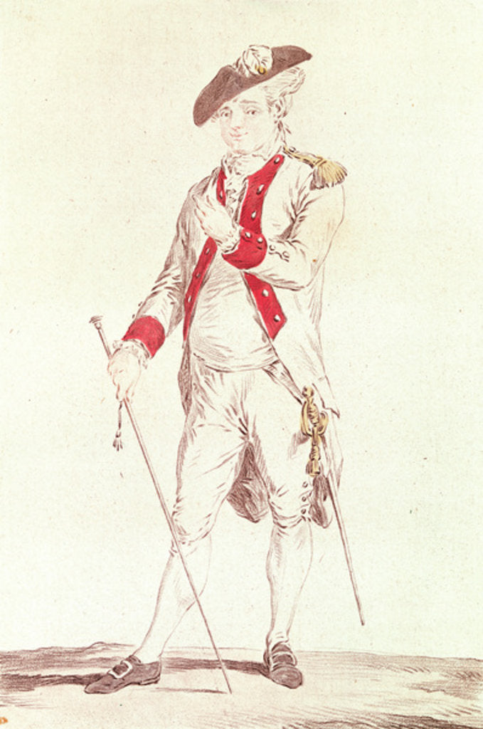 Detail of Monsieur Dugazon in the role of Chevalier de Forbignac in Curieux de Compiègne by French School