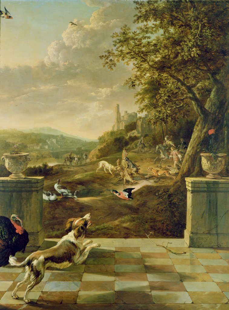 Detail of Hunting scene by Jan Weenix