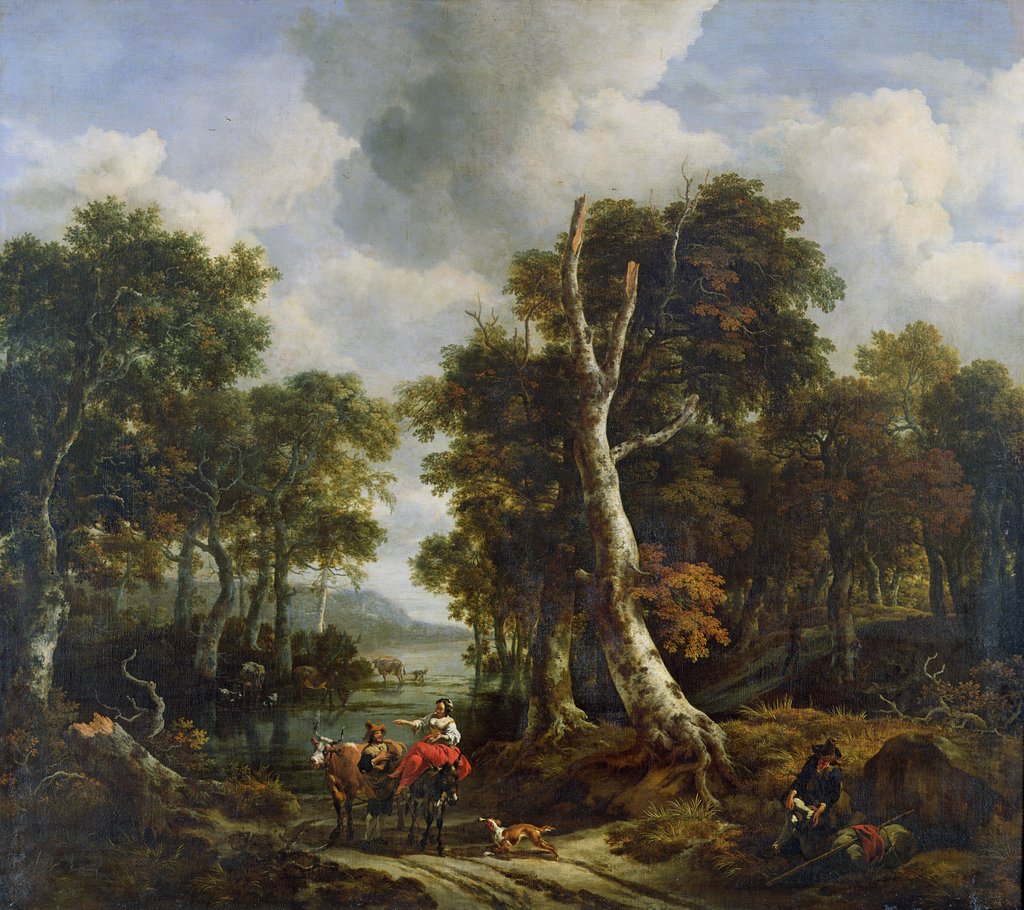 Detail of The Forest, c.1660 by Jacob Salomonsz. Ruysdael