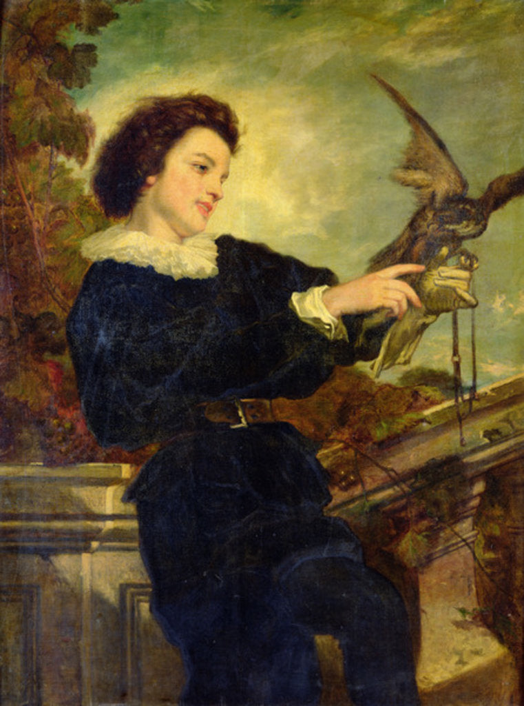 Detail of The Falconer by Alphonse Carrière