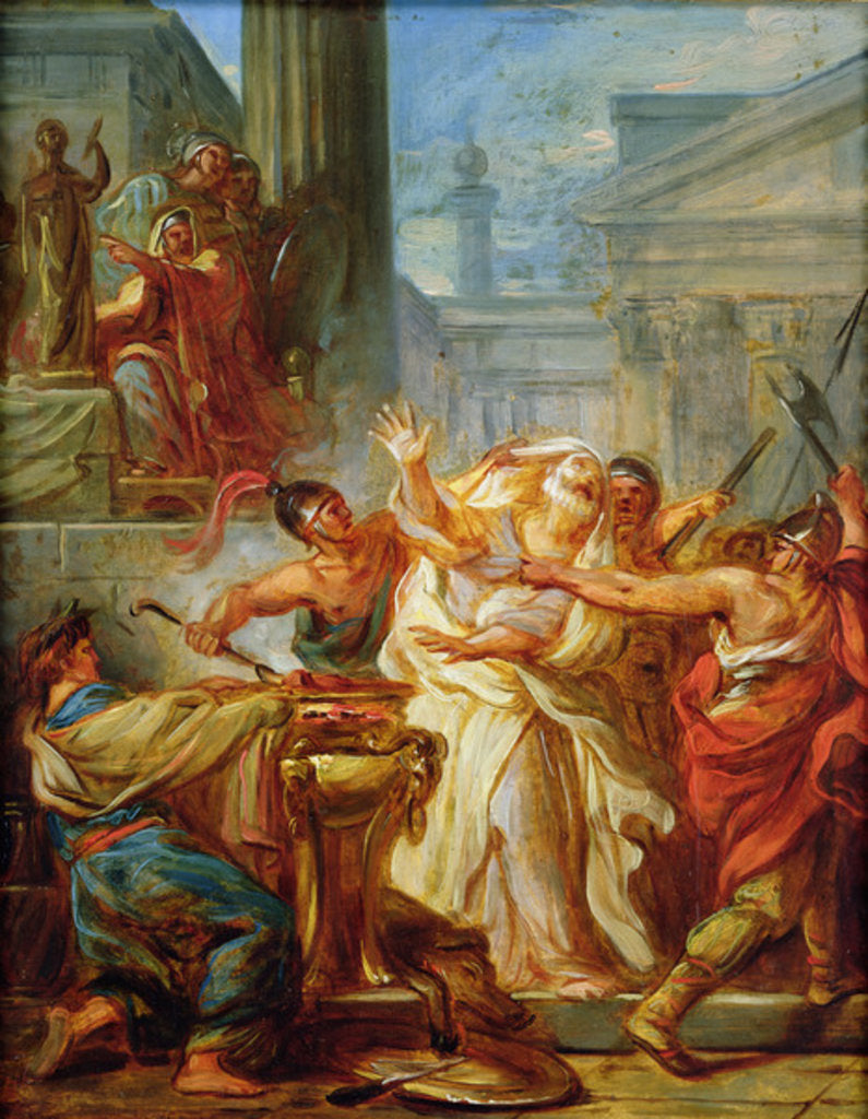 Detail of Eleazar refusing to eat pork by Jean-Simon Berthelemy