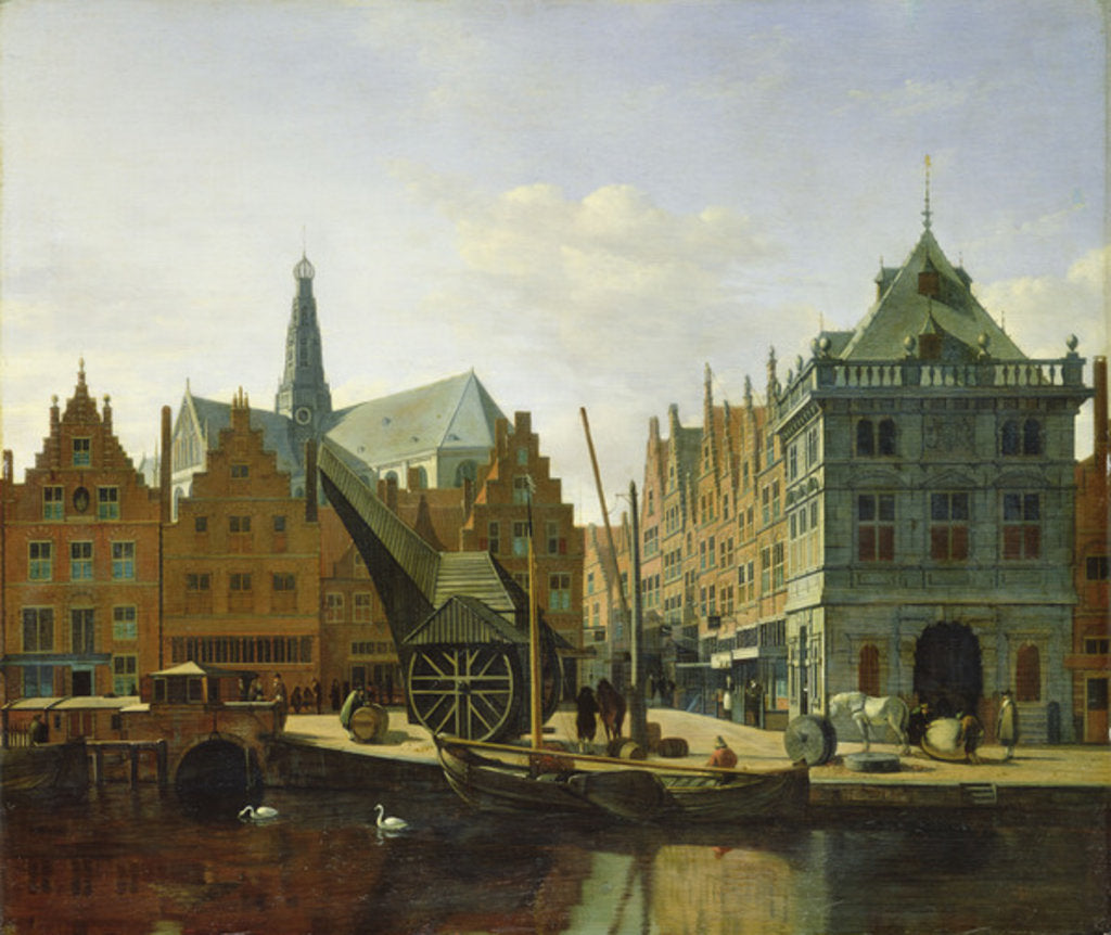 Detail of View of the Spaarne at Haarlem, 1667 by Gerrit Adriaensz Berckheyde