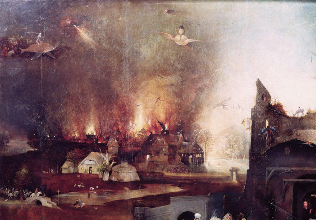Detail of Detail of the village on fire by Hieronymus Bosch