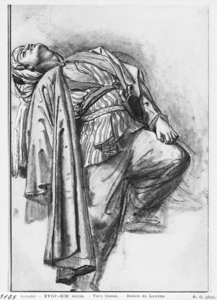 Detail of Wounded Turk by Anne Louis Girodet de Roucy-Trioson