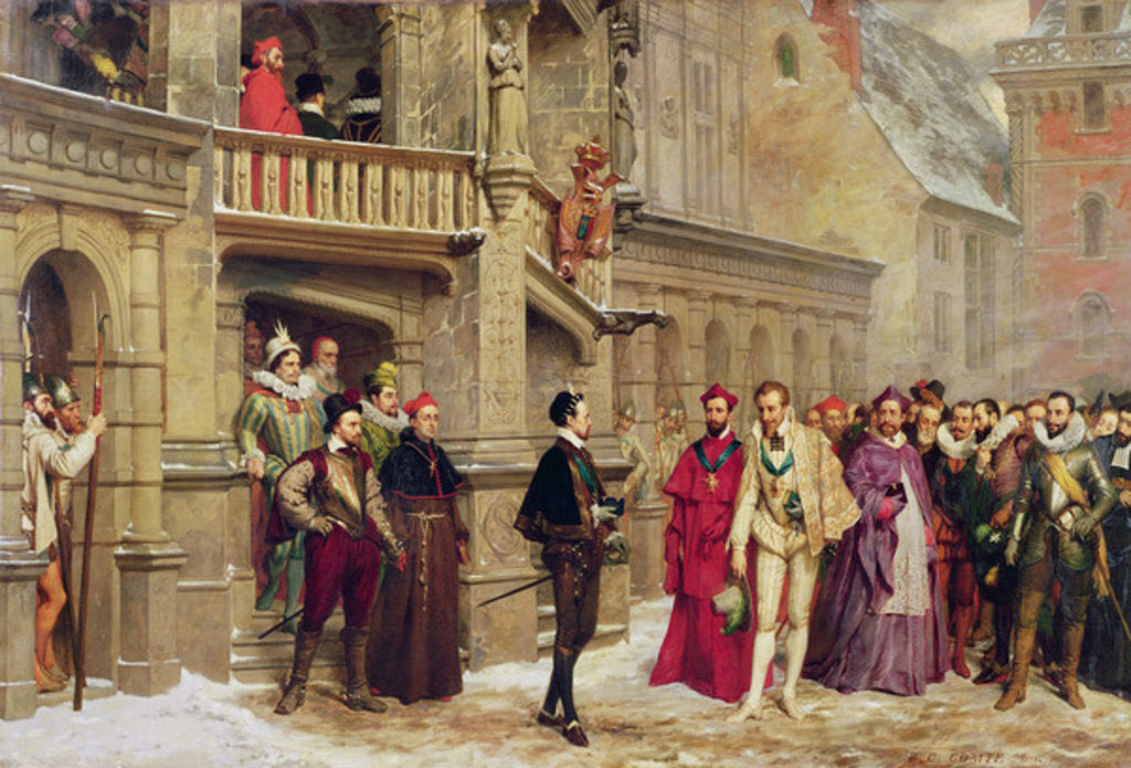 Detail of Henri III and the Duc de Guise, 1855 by Pierre Charles Comte