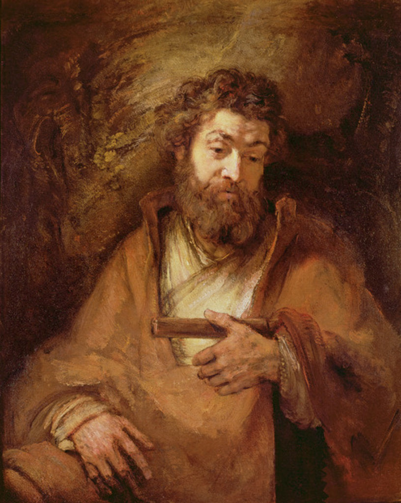 Detail of The Apostle Simon, 1661 by Rembrandt Harmensz. van Rijn