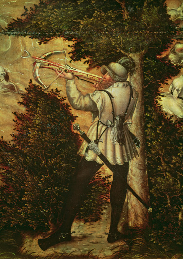 Detail of Crossbowman taking aim by Lucas the Elder Cranach