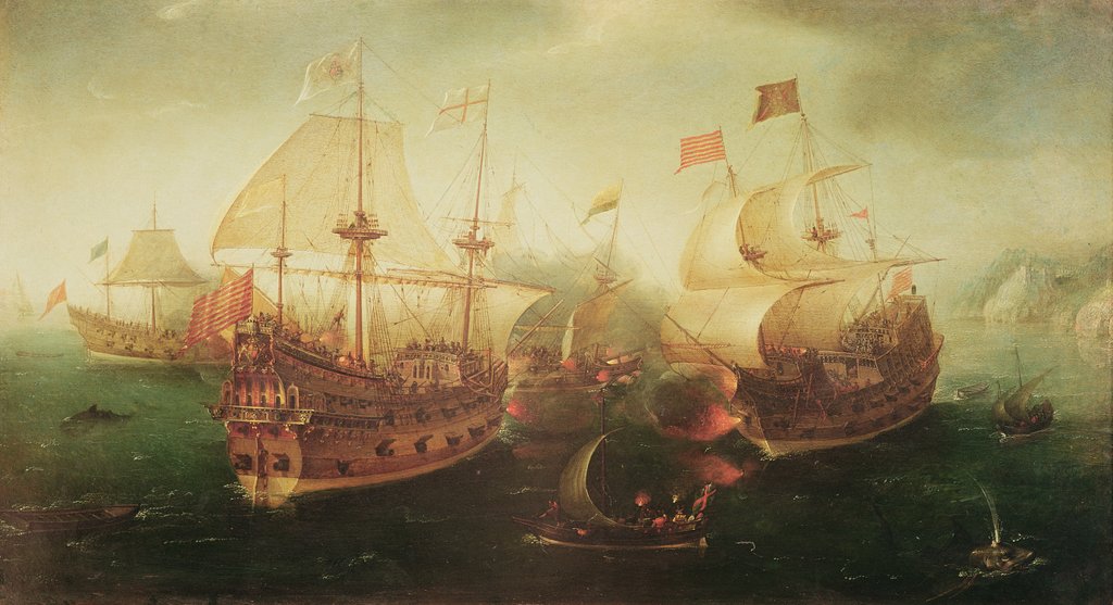 Detail of Naval Battle, 1605 by Hendrick Cornelisz Vroom