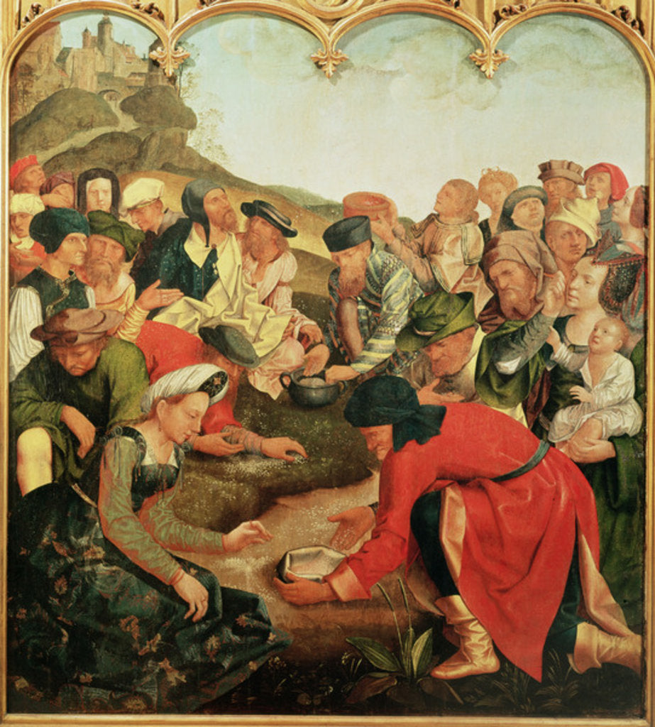 Detail of Gathering of the Manna in the Desert by Master of the Evora Altarpiece
