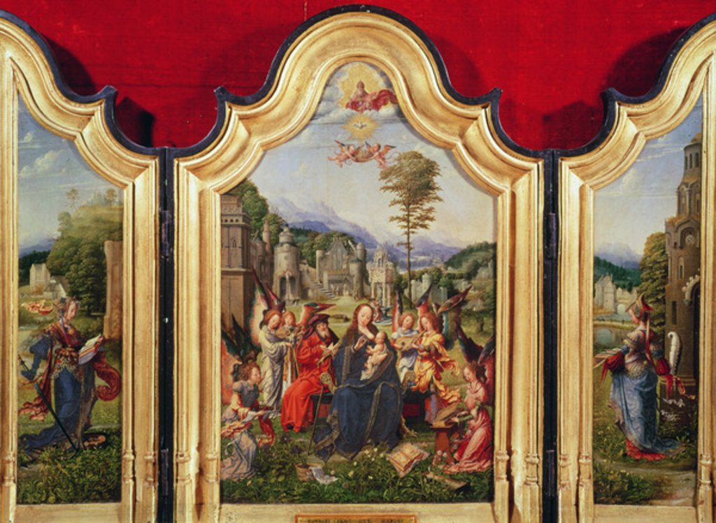 Detail of The Holy Family with Saint Catherine and Saint Barbara by Jan Gossaert