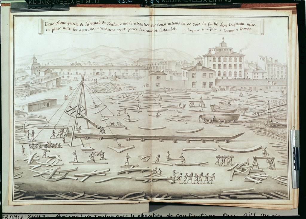 Detail of The Military Port of Toulon and the Construction Site by French School