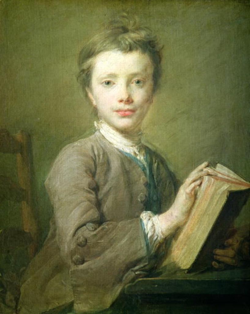 Detail of A Boy with a Book, c.1740 by Jean-Baptiste Perronneau