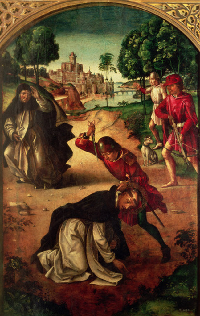 Detail of Assassination of Saint Peter of Verona, late 15th century by Pedro Berruguete