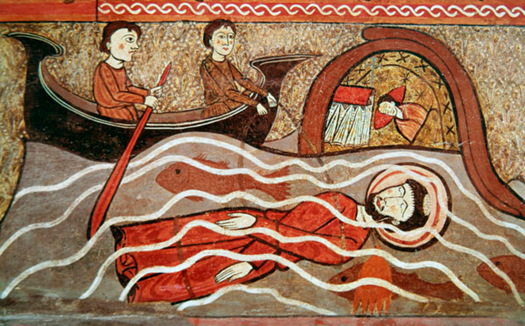 Detail of Martyrdom of Saint Clement, detail from an altar frontal with scenes from the life of Saint Clement, from the Church of Sant Climent de Taüll, Vall de Boi, Alta Ribagorça, 2nd half 13th century by Catalan School