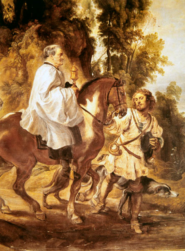 Detail of Priest carrying the eucharist to a dying person, before 1630 by Peter Paul Rubens