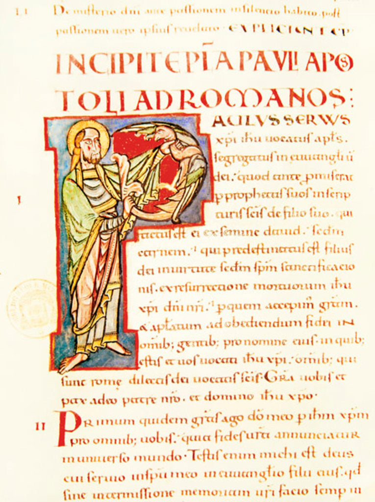 Detail of Title page of Saint Paul's Letter to the Romans by French School