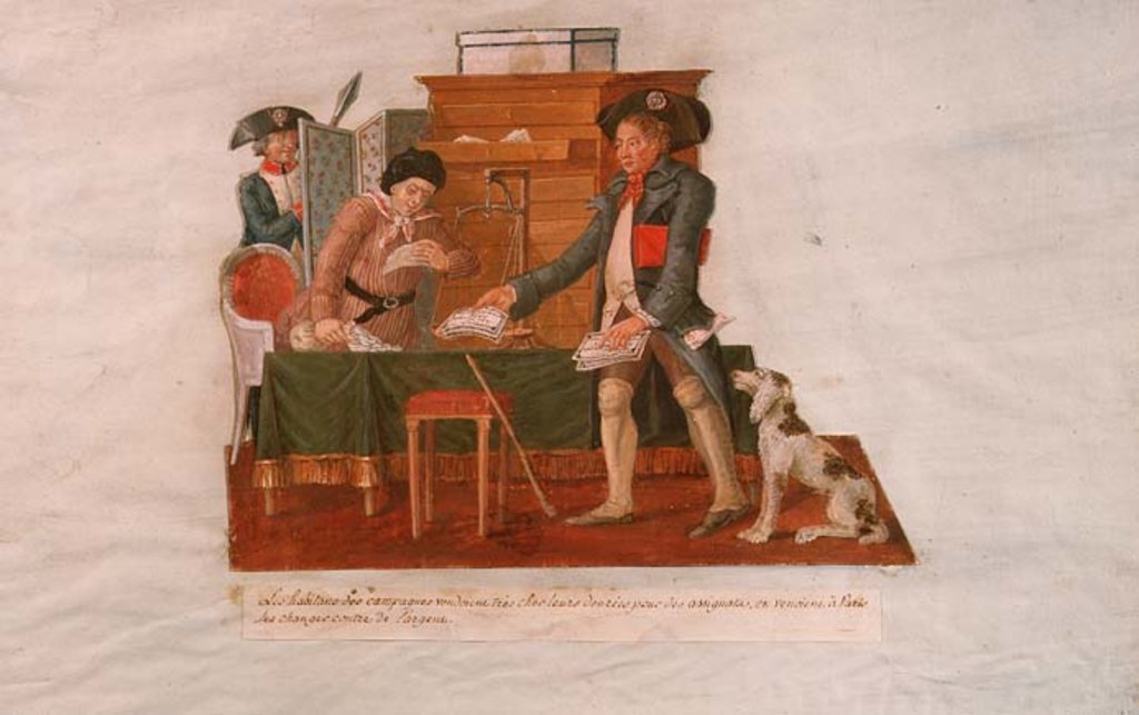 Detail of Fol.55 Country Folk and the Money Changer by Lesueur Brothers