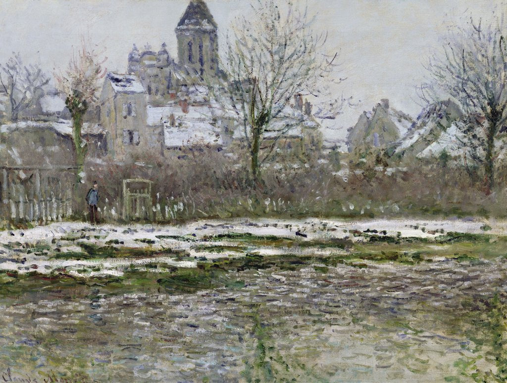 Detail of The Church at Vetheuil under Snow, 1878-79 by Claude Monet