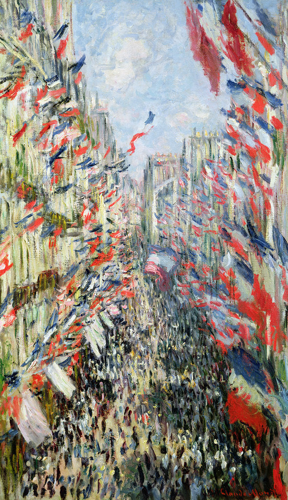 Detail of The Rue Montorgueil, Paris, Celebration of June 30, 1878 by Claude Monet