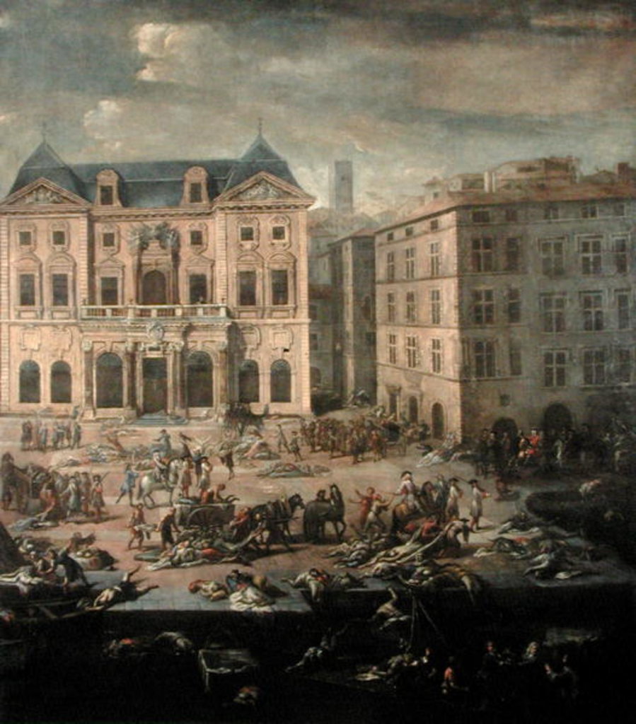 Detail of View of the Town Hall, Marseilles during the Plague of 1720 by Michel Serre