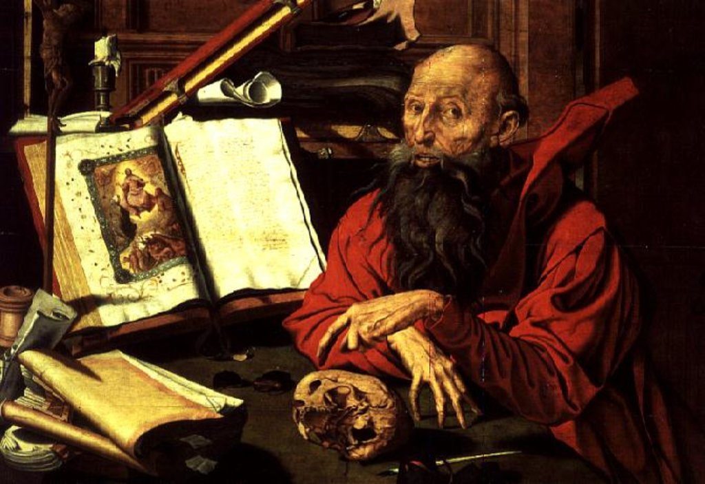 Detail of St. Jerome in Meditation by Marinus van Reymerswaele