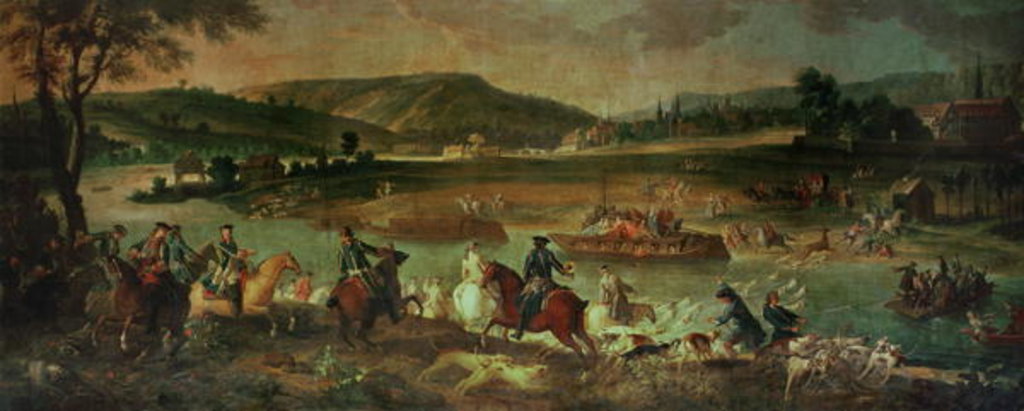 Detail of Stag Hunt in the Oise in Sight of Compiegne, near Royallieu, 1737 by Jean-Baptiste Oudry