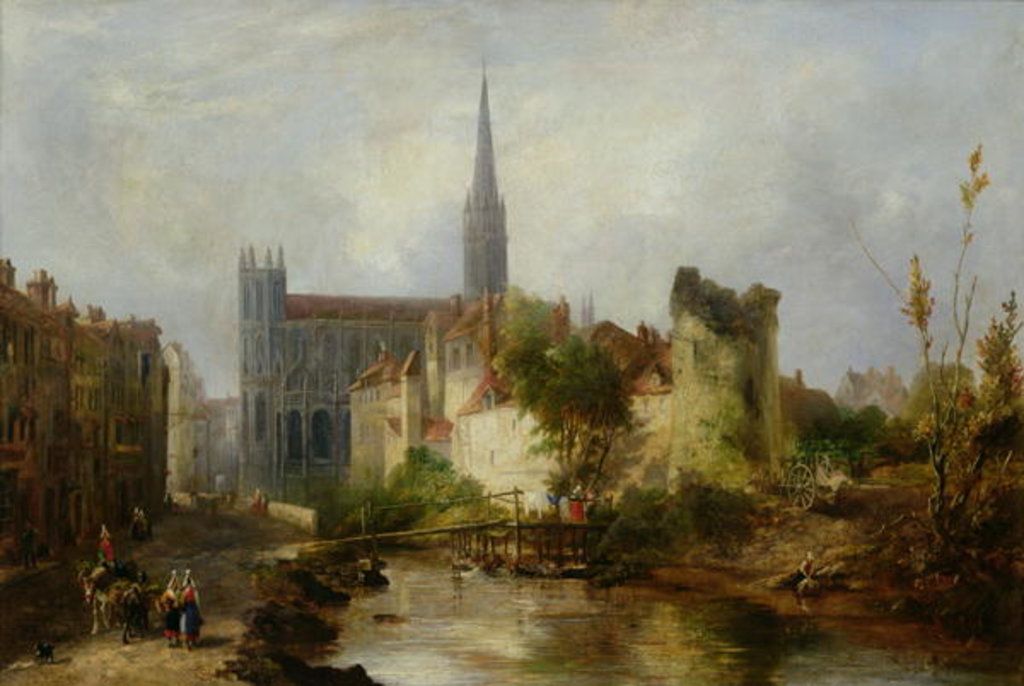 Detail of View of the Church of St. Peter, Caen, 1841 by William Fowler