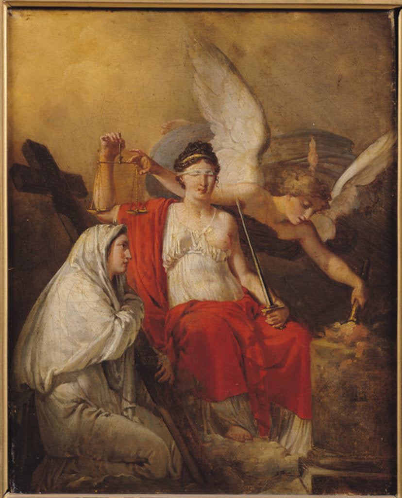 Detail of Justice, Religion and the National Guardian by French School