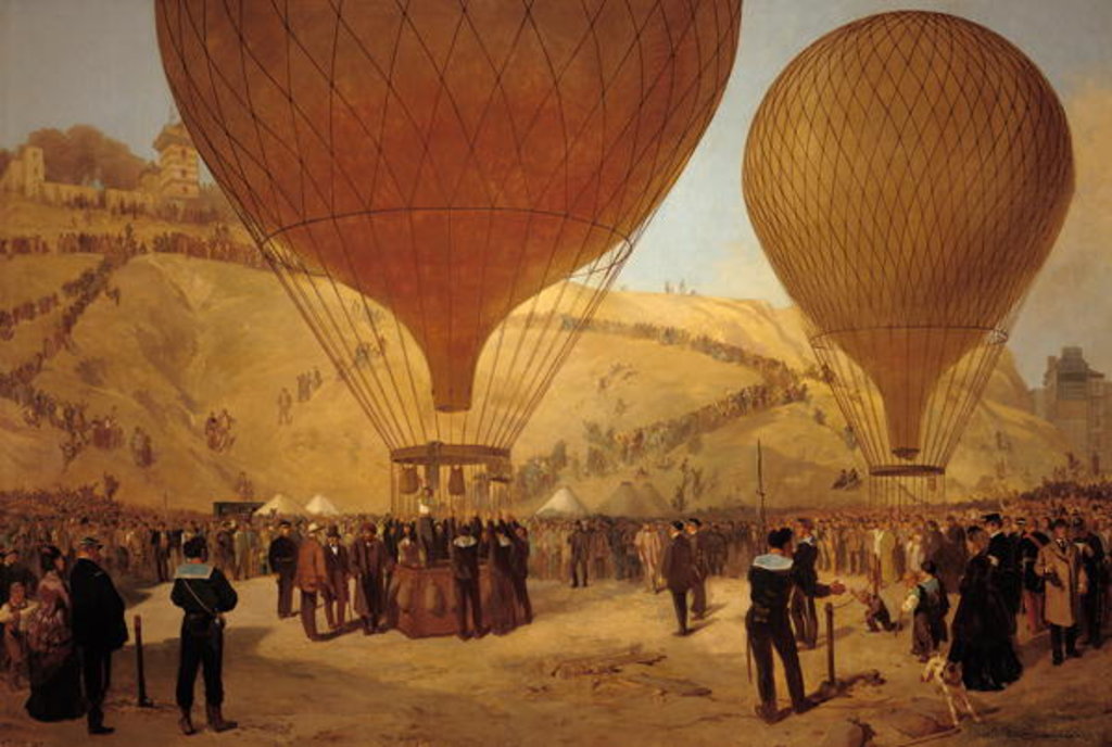 Detail of The Departure of Leon Michel Gambetta in the Balloon 'L'Armand-Barbes', 7 October 1870 by Jules & Guiaud Jacques Didier
