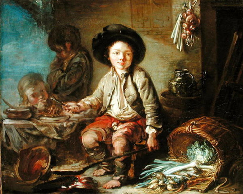 Detail of The Young Chimney Sweep's Dinner by French School