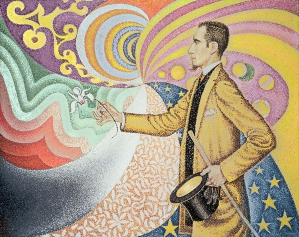 Detail of Opus 217. Against the Enamel of a Background Rhythmic with Beats and Angles, Tones and Tints by Paul Signac