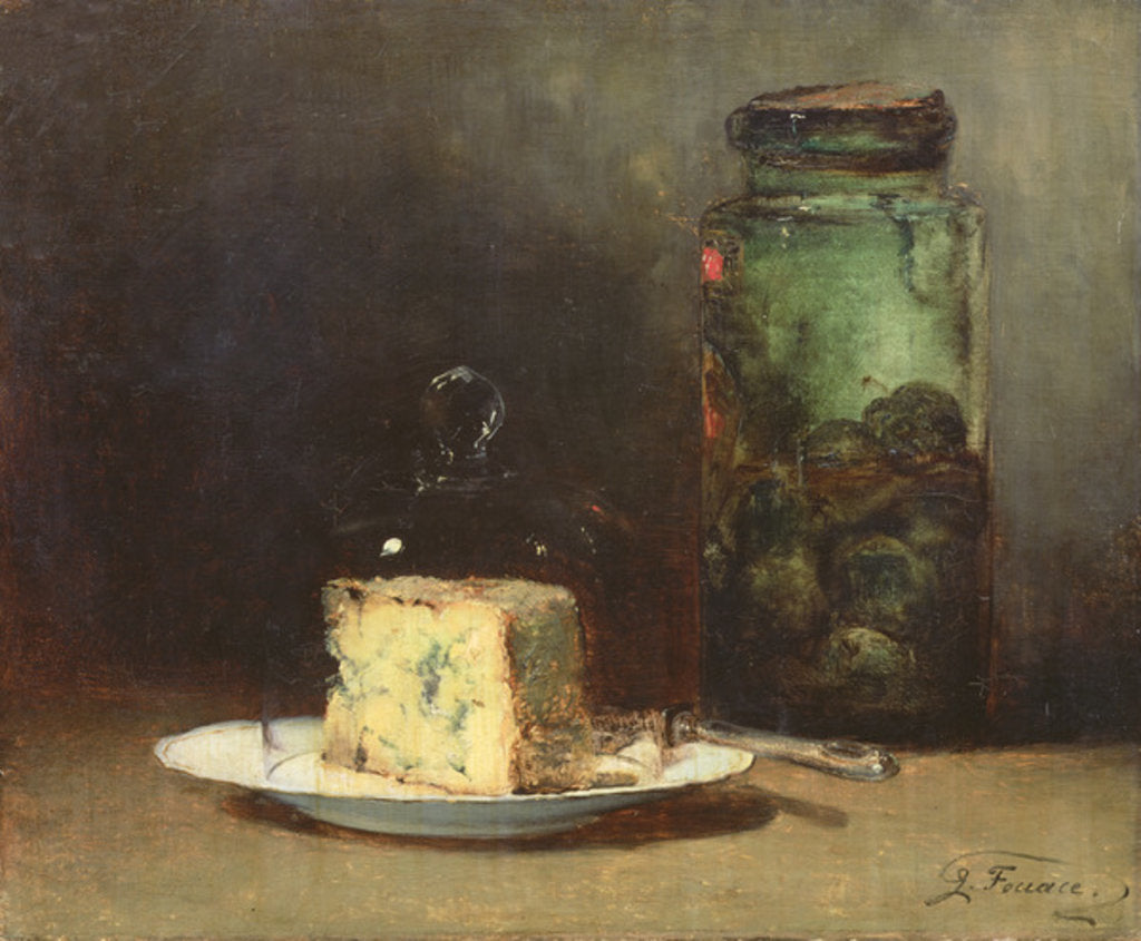 Detail of Still Life with Cheese by Guillaume Romain Fouace