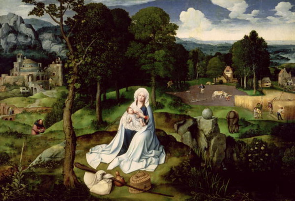 Detail of Rest on the Flight into Egypt by Joachim Patenier or Patinir